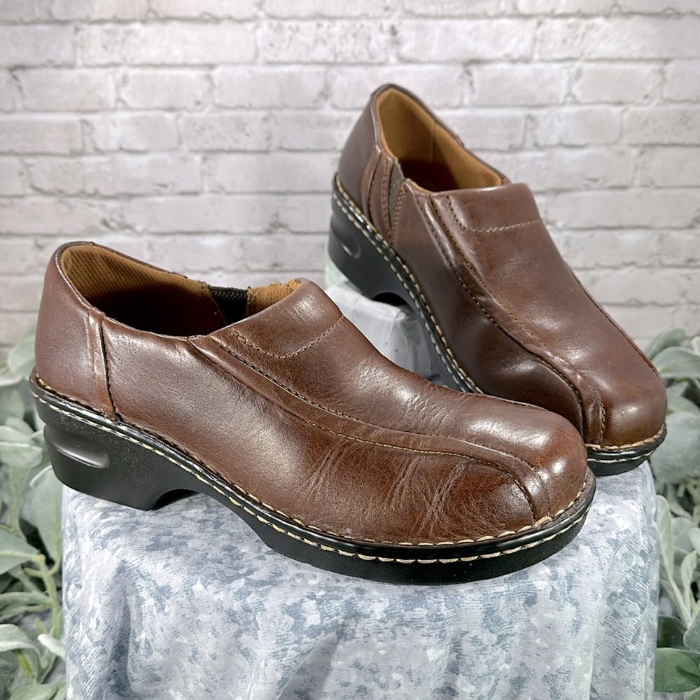 Eastland Tracie Brown Leather Clog Heel Slip-on Casuals Women’s 9W🤎VGUC🤎